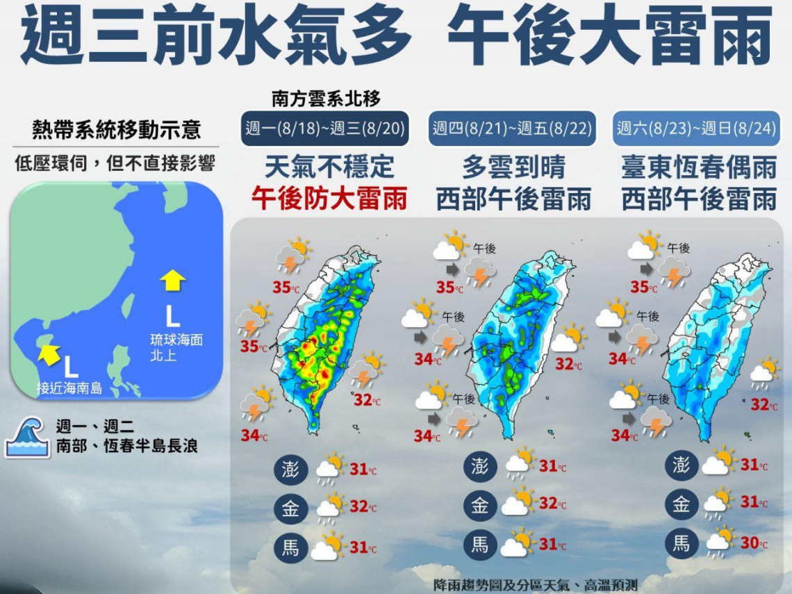 天氣／玲玲颱風最快今生成，對台灣影響、可能三颱共舞？午後大雷雨持續，何時回穩10日報先看